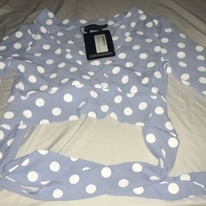 Long sleeve wrap blouse